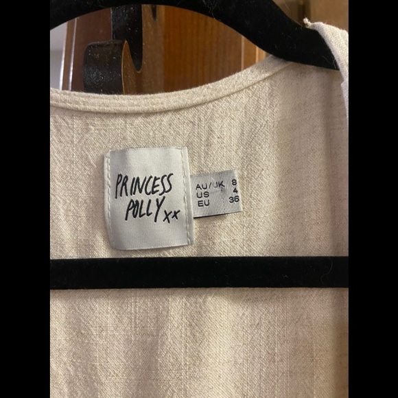 Princess Polly Ragnar Tie-Front Romper in Beige (Size 4) - Picture 3 of 6